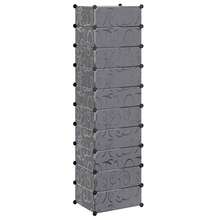 vidaXL Schuh-Organizer Zusammenklappbar mit 10 Fächern Schwarz - Schwarz - Übersicht 6
