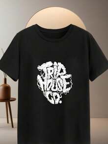 Neutral Black T-Shirt, 220g, 100% Cotton, Vibrant "Slightly Stoopid" Pattern, Perfect for Casual Wear & Showcasing Personality - Negro - Ver 6