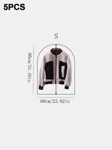 1/5pcs Translucent White PEVA Hanging Garment Storage Bags, Breathable Suit Covers, Unisex, Full-Length Zipper, Anti-Moth Anti-Dust Clothing Protector, Suitable For Winter Coats, Dresses, Suits, Closet Storage, Modern Minimalist Design Set - Multicolor - View 11