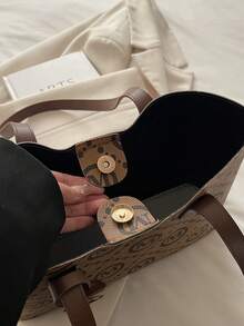 Bolso de hombro de alta gama y gran capacidad, modelo 2026 nuevo, bolso moderno de lujo y ligero para uso diario de mujeres - Marrón - Ver 12