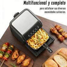 Freidora de Aire Digital, 12 Litros de Capacidad, Fríe Sin Aceite Eléctrico Multifuncional con Ventana y Luz Interna, Air Fryer Cocina Saludable Sin Aceite - Tipo de Enchufe B USA (110-127V) - Ver 4