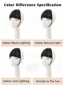 Synthetic Fiber Air Bangs Women's Wig With Sideburns Natural Hair Replacement Hairline Invisible Straight Bangs Wig Patch - Multicolor - View 5