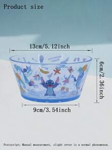 Disney 1pc Cartoon Stitch AS Plastic Transparent Plate, Transparent Fruit Bowl, Transparent Salad Bowl, Exquisite Tableware For Family Dinners And Birthday Party Gift Tableware - Multicolor - View 6