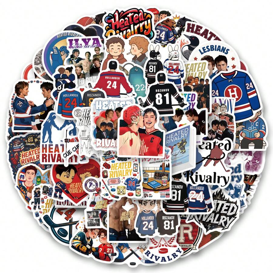 124 piezas Pegatinas de rivalidad calentada Pegatinas estéticas para scrapbooking, diario, portátil, parachoques, monopatín, botella de agua, computadora, tarjetas de felicitación de teléfono, álbumes de fotos, muebles, pegatinas