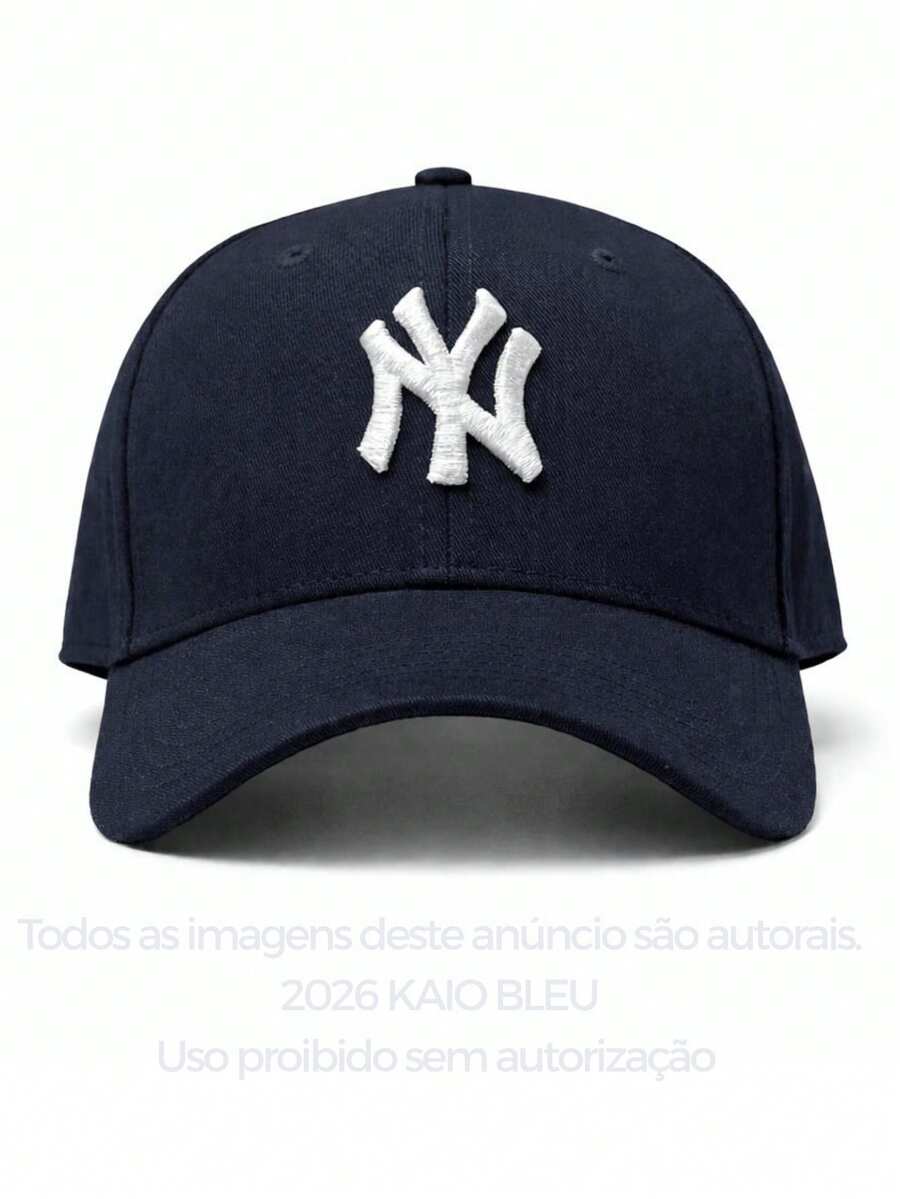 New York New York Urban Style Cotton Embroidered Cap - Màu xanh hải quân - Xem 1