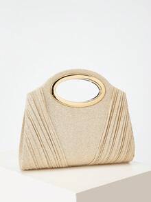 AIBBYDAR Champagne Glitter Handbag, Suitable For Evening Gowns, Holidays, Business, Casual, Minimalist, Dances, Parties, Celebrations - 香檳色 - 查看 4