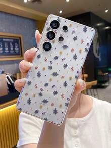 1pc Plant Pattern Android Phone Case, Precise Cutout Camera Protection Suitable For Samsung Galaxy S25 Ultra/Galaxy S24 Ultra/S24/S23 Ultra/A56 5G/A55 5G/A52s 5G/A26 5G, Nothing, Pixel, Protective Cover - Clear - View 8