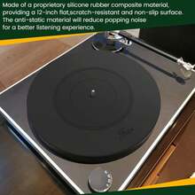 Turntable Platter Mat Black Rubber Silicone Design For Universal To All LP Vinyl Record Players - White - View 5