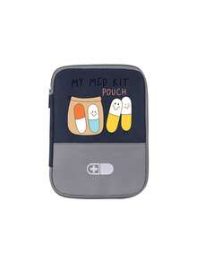 印有“我的急救箱”字样和药丸图案的便携式医疗包，便携式露营药袋，紧凑型急救包，旅行和家用便携式收纳包，小型药包，便捷药品包，应急包，多种颜色可选，适用于日常/户外/旅行，是注重健康和经常外出人士的必备之选，必备医疗配件，日常健康护理收纳包 - 彩色 - 查看 12