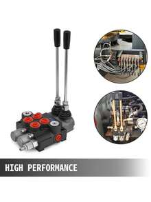 Hydraulic Valve 2 Spool Hydraulic Directional Control Valve 11gpm Hydraulic Control Valve Double Acting For Tractors Loaders Tanks - màu đen - Xem 3