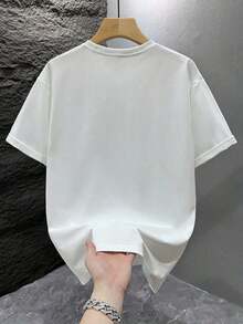New 2026 Men's Summer Graphic T-Shirts,GRDR Men's Fashionable Loose Fit Short Sleeve T-Shirt |   Exquisite Design |   Summer Essential |   Easy To Match |   Showcase Your Style100% Cotton,Free Shipping,  Within 24 Hours - trắng - Xem 3