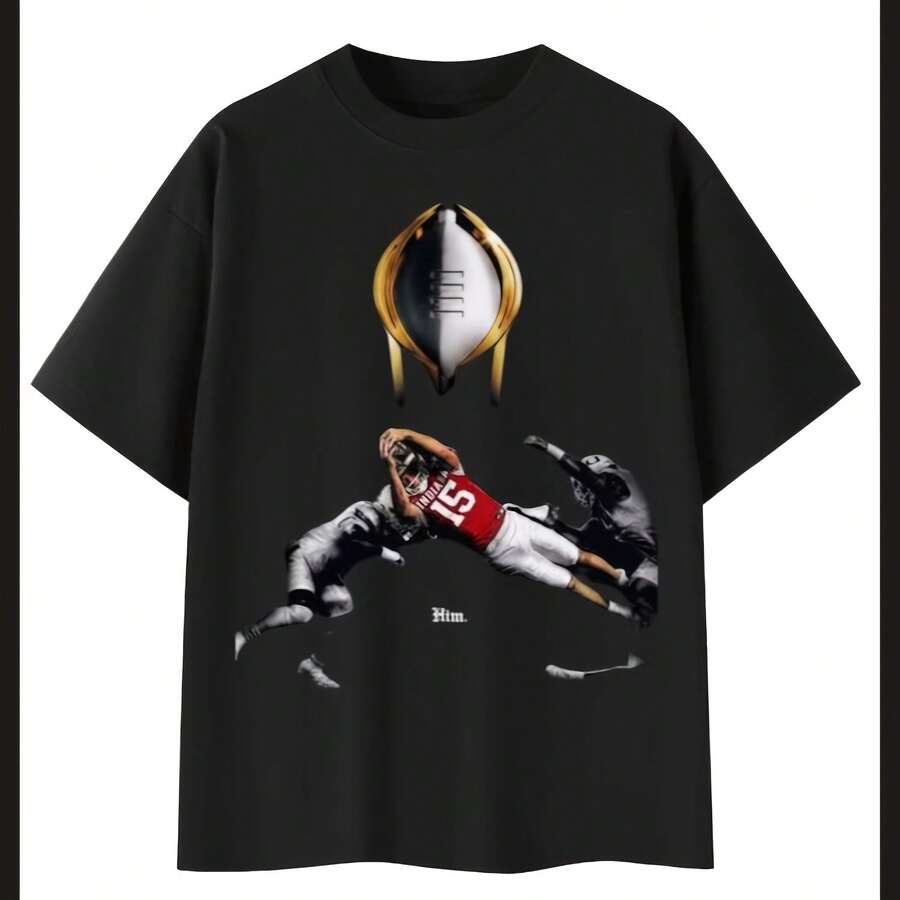 The Fernando Mendoza Championship Tee Indiana College Football Playoff Shirt Diving Touchdown Graphic QB 15 LegendA T-Shirt - màu đen - Xem 1