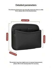 1pc Leather Car Storage Bag, Adhesive Car Phone Holder Organizer Pouch - Black-3096 - View 9