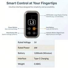 1/2个装可充电腿部按摩器 - 先进的气压按摩设备，可放松小腿、足部和腿部肌肉，适合作为圣诞节、母亲节/父亲节礼物，USB可充电1800mAh锂电池 - 灰色 - 查看 6