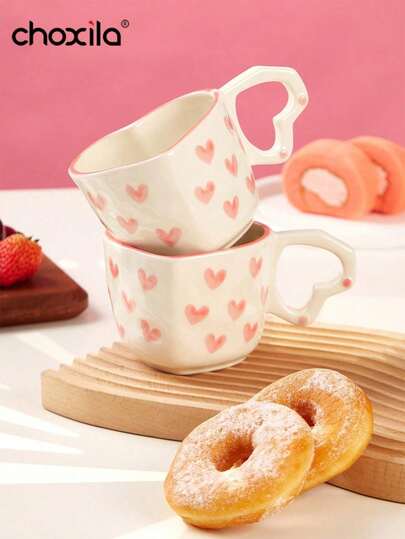 1 chiếc cốc hình trái tim, cốc cà phê, quà tặng ngày lễ, quà lưu niệm, thích hợp cho trà chiều, phòng khách, phòng ngủ và các buổi họp mặt gia đình.