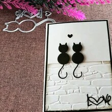 Creative Cat Dies, DIY Scrapbooking Album And Embossing Stencil, Greeting Card Making Tool, Card Paper Cutting Crafts ,Gift Card Making Template Die Cuts. - Silver - View 3