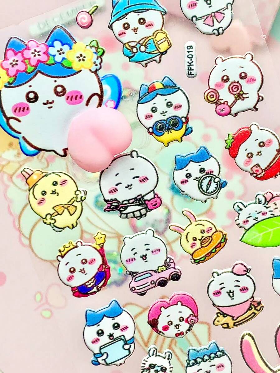 Novos adesivos antiestresse 3D em relevo com desenhos animados fofos - Ideais para decorar o celular das crianças, ótimos para presentear e usar em casa, festas, aniversários e outras ocasiões. Super estilosos! - Multicolorido - Ver 1