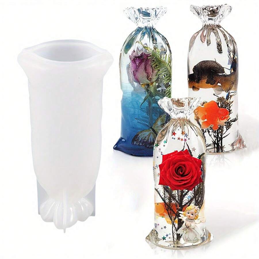 1 buc Lucky Bag Resin Silicon Mold, Geantă în formă de silicon epoxidic Mold, Bijuterii 3D Rășină Turnare Mold, Rășină epoxidic Mare Turnare Meșteșug, Potrivit pentru Masă, Decor Acasă, DIY Floral Conservation - A - Vizualizare 1
