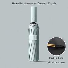 Mustarpicking 24 Guarda-chuva Reforçado com Armação de Costela para Homens de Negócios, À Prova de Vento, Guarda-sol Protetor Solar para Mulheres - A - Visão 12