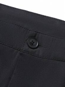 Pantalones anchos de pierna ancha con corte curvo, estilo callejero estadounidense, pantalones casuales sueltos de alta calle para hombres - Negro - Ver 5