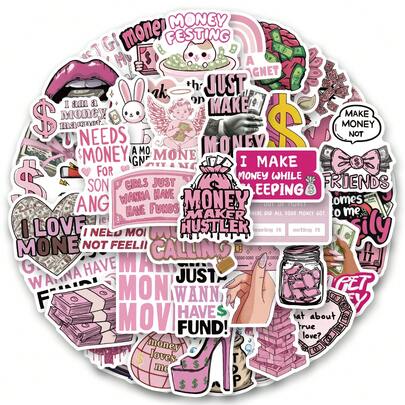 50pcs USD Vinyl Stickers, Beautiful And Practical, Suitable For Scrapbooks, Diaries, Bumpers, Skateboards, Water Bottles, Helmets, Water Cups, Car Stickers, Etc.