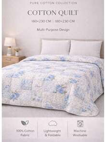 100% Cotton Quilt Bedspread – Lightweight Multi-Purpose Coverlet – All Season – Made In Turkey - Multicolor - View 2