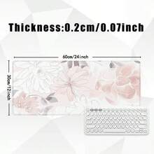 1pc: An Elegant And Minimalist Floral Pattern Mouse Pad, Decorated With Delicate And Refined Floral Design. This Large Size Desk Mat Is Perfect For Gaming And Office Use, Can Also Be Used As A Computer Keyboard Pad And Mouse Pad. It Features A Non-Slip Rubber Base And Exquisite Stitched Edges, Making It An Ideal Choice For Nature Lovers And Home Office Environments. - Flowers - View 9