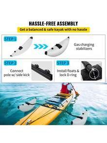 Kayak Outrigger Stabilizers, 2 PCS, PVC Inflatable Outrigger Float With Sidekick Arms Rod, Standing Float Stabilizer System Kit For Kayaks, Canoes, Fishing Boats - White - View 6