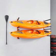 Wall Kayak Storage Rack, 4-Capacity Wall Mounted Kayak Holders For Kayak Canoe Paddle Board, Kayak Storage Hooks With Adjustable Padded Arms, 400 LBS Load Kayak Hanger For Indoor Outdoor Garage - Orange - View 1