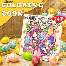 GDTME A Cute Easter Coloring Book, Easter Coloring Fun, 24 Pages Of Simple & Comfortable Doodles, Relaxing, Suitable As Easter Gifts For Family & Friends, Back To School Gifts, Stationery, Office Supplies, Easter Party Supplies, Pearl Paper Crafts, Easter Decorations, Size 7.9x7.9 Inches, Comes With 5 Stickers. - Cute Easter - View 9