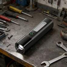 PHILIPS 飞利浦 1151 方形手电筒，配备 COB 柔光侧灯、超亮手电筒、4 档亮度调节、可充电手持手电筒、露营灯/频闪灯/学习灯/工作灯、智能电量显示，附带挂绳 - 手持手電筒 - 查看 8