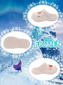 Disney 1 Pair Frozen Authorized Collaboration Kids' Breathable Mesh Shoes, Elsa Princess/Anna Princess/Arendelle Princess Perforated Sandals, Suitable For Daily Wear, Festivals, Sports, Outdoor, Comfortable, Non-Slip, Breathable - White - View 4