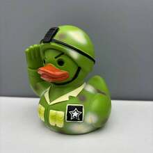 1pc Resin Crafted Saluting Duck Figurine, Suitable As Home, Office Desk, Or Display Window Decoration Gift - Multicolor - View 7