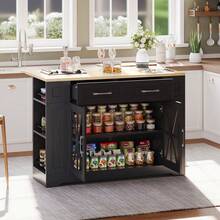 Mobile Storage Islands - Black+Natural + MDF + Kitchen - View 10