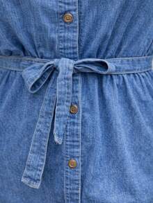 Women Denim Dresses - Medium Wash - View 5