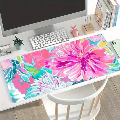 1-Piece Watercolor Chrysanthemum Mouse Pad, Vibrant And Available In Multiple Sizes, Office Keyboard Mat, Non-Slip Rubber Base, Suitable For Home And Office Use, A Great Gift For Women.