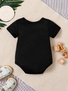 Infant Boys' Letter Print Casual Romper Jumpsuit - Black - View 5