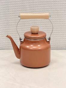 SummitPulse 一套北欧风格纯色搪瓷直柄水壶 - 多功能明火水壶，适用于水、咖啡、牛奶和茶 | 非常适合野餐、露营和送礼 - 咖色直筒壺 - 查看 15