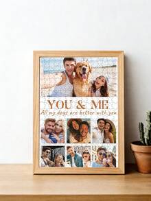 1pc Customized Puzzle, Personalized Valentine's Day Photo Puzzle, Photo Customized Puzzle, Complete The Puzzle With Your Favorite Photos, Valentine's Day Gift, Birthday Gift, Anniversary Gift, Couple Gift, Home Decor, Collectible, Reusable, Cute, High Quality, Birthday Gift, Wedding Anniversary, Graduation Memento, Mother's Day Father's Day Gift - Multicolor - View 6