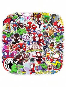 Marvel 50pcs, Interesting Spider Man Stickers, Cute Spider Man Stickers, Beautifully Decorated Small Stickers For Anime And Movie Peripherals, Suitable For Smartphones, Indoor Room Decoration, Laptops, Water Bottles, Notebooks, Bumpers, Skateboards, Phone Cases And Back To School Decoration, Parties. Decorative Stickers Are Suitable For Various Scenarios And Scratch Resistant (Some Styles Are Random) - Multicolor - View 7