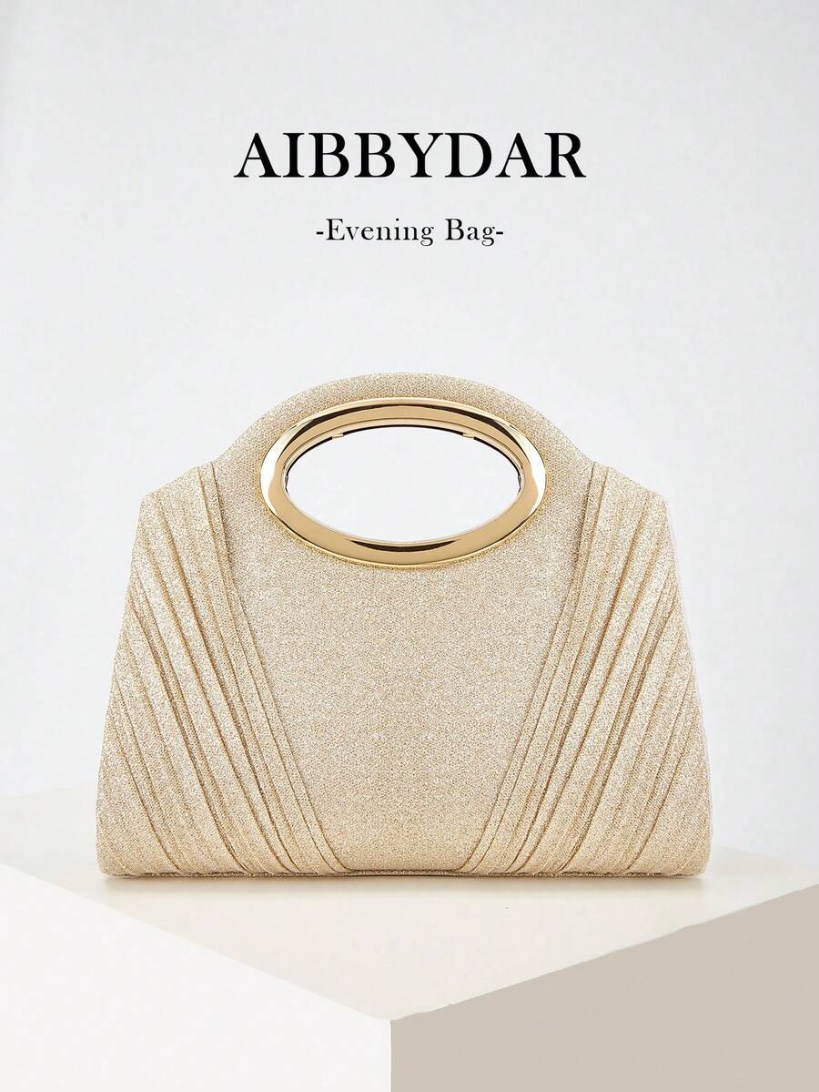 AIBBYDAR Champagne Glitter Handbag, Suitable For Evening Gowns, Holidays, Business, Casual, Minimalist, Dances, Parties, Celebrations - 香檳色 - 查看 1