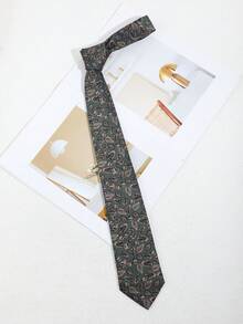 1pc Men's Fashion Casual Versatile Leaf Pattern Necktie, Suitable For Daily Wear, Party, And Banquet - Multicolor - View 3