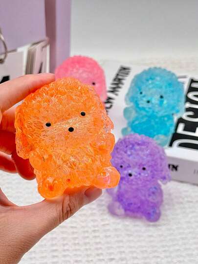 1/4pcs Glitter Teddy Bear Soft Slow Rebound Stress Relief Doll, Cute Plush Doll, Portable Squeeze Doll, Blue/Pink, Suitable For Autism, Office Workers, Students, Ideal For Holiday Gifts, Party Favors, Christmas Stocking Stuffers, Fidget Toys, Children's Party Supplies