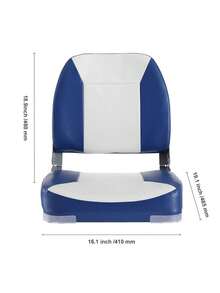 Boat Seat, 18.9" Low Back Boat Seat, Folding Boat Chair With Thickened Sponge Padding And Hinge, Fold-Down Boat Captain Chair For Fishing Boat, Sightseeing Boat, Speedboat, Canoe, 1-Piece - Xanh và trắng - Xem 10