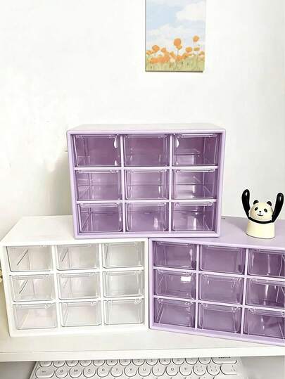 Transparent Plastic Desktop Drawer Storage Box, Large Capacity Multi-Function Storage Rack, Suitable For Desk Or Wall-Mounted, Portable Jewelry Stand, Office Supplies, Cosmetics, Bathroom Accessories, Travel Essentials