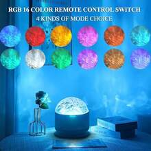2 In 1 Northern Lights Projector, 16 Color Aurora Night Light Projector,Remote Galaxy Light Projector,USB Recharge Ocean Wave Projector For Playroom Birthday Kids Teen Gift (Aurora & Wave) - 1pc - 查看 5