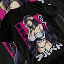 Camiseta de Overlord, camiseta de Albedo, camiseta vintage de anime, Overlord, regalo de anime, Waifu Sit, regalo de Anime Britdhay, regalo de Overlord, regalo de Albedo - Negro 3 - Ver 1