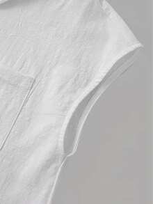 Women's Loose Solid Color Lapel Double-Breasted Shirt, Suitable For Summer Wear White - White - View 5