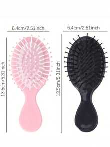 1/5pcs Macaron Mini Cute Hair Brush, Portable Travel Wet & Dry Makeup Brush, Suitable For Daily Travel And Outdoor Use, Children And Girls Hair Brush, Girls Gift, Back To School, Graduation Ceremony, Gift For Mom And Friends, Travel, Work, School - Air Cushion Comb - View 3