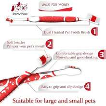 8 Pcs Dog Toothbrush Pet Toothbrush Small To Large Dogs,Cats With Soft Bristles Non Slip Dual Head Dog Toothbrush - / - View 5